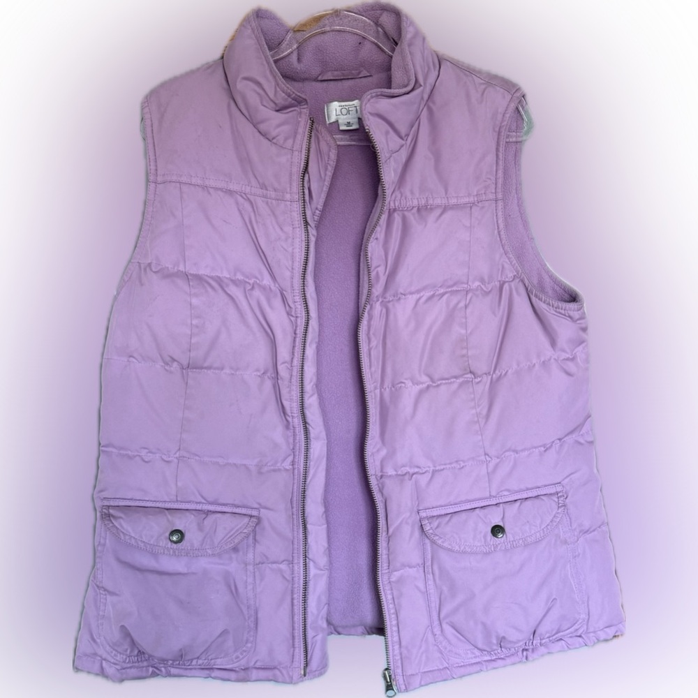 Ann Taylor LOFT Orchid Puffer Vest M